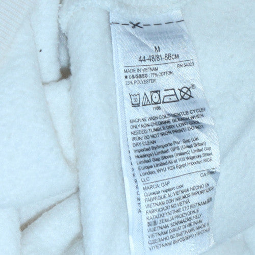 GAP Men's White Logo Pullover Sweatshirt M Regular Fit Fleece