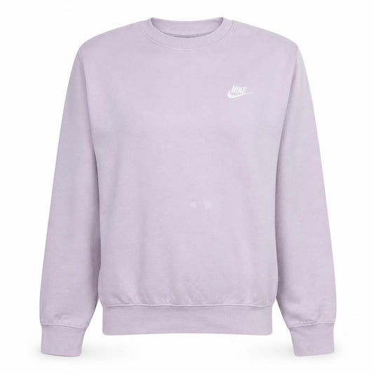 Front view of Nike Women's Lilac Cotton Blend Crew Neck Sweatshirt, size S