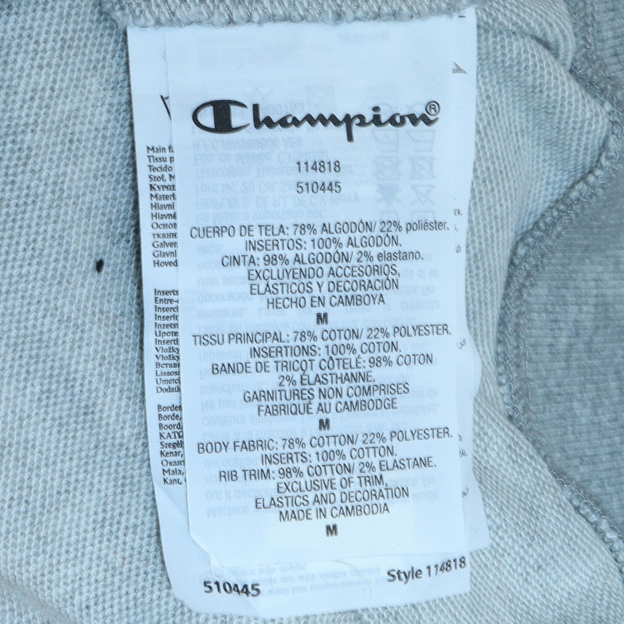 Champion Men's Grey Crew Neck Pullover Sweatshirt Size M