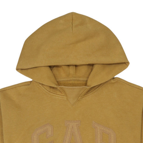 GAP Teens Brown Pullover Hoodie S Logo Fleece Sweatshirt