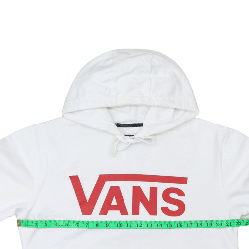 Vans Mens White Pullover Hoodie Medium Fleece Logo Skate Style