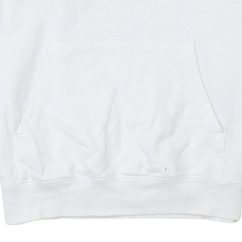 Vans Mens White Pullover Hoodie Medium Fleece Logo Skate Style