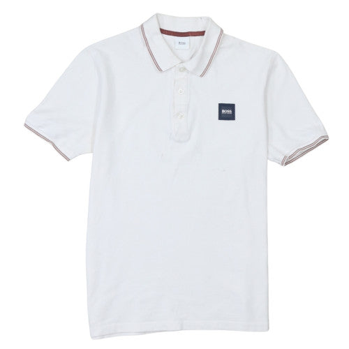 Hugo Boss Men's White Regular Fit Cotton Polo Shirt Size M