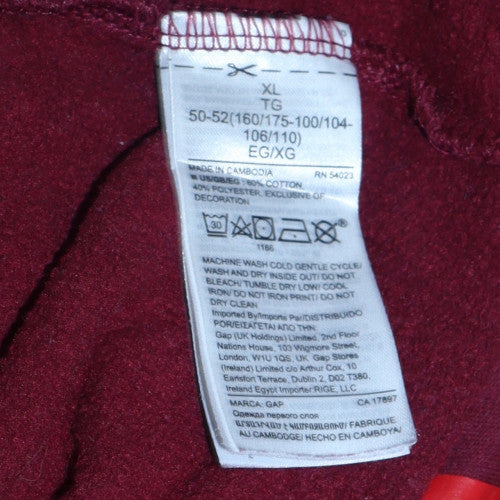 GAP Men's Red XL Pullover Crew Neck Logo Sweatshirt