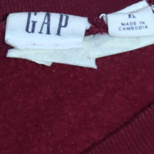 GAP Men's Red XL Pullover Crew Neck Logo Sweatshirt