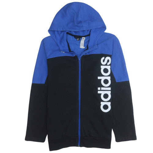 Adidas Men's Blue Black Full Zip Hoodie M Logo Sportswear