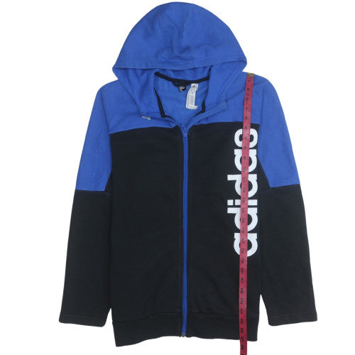 Adidas Men's Blue Black Full Zip Hoodie M Logo Sportswear