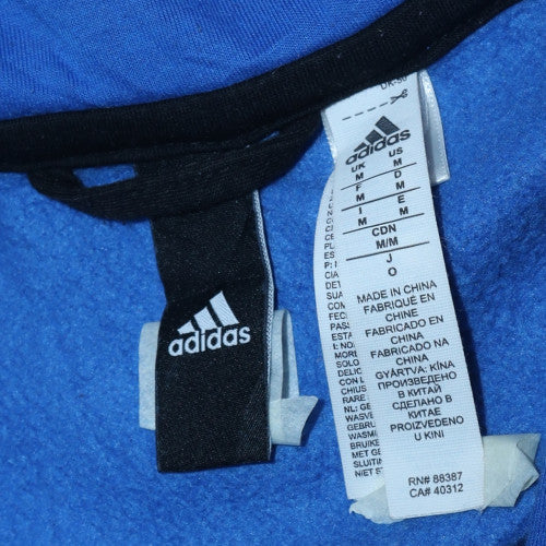Adidas Men's Blue Black Full Zip Hoodie M Logo Sportswear