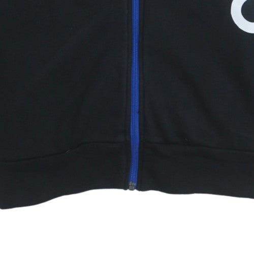Adidas Men's Blue Black Full Zip Hoodie M Logo Sportswear