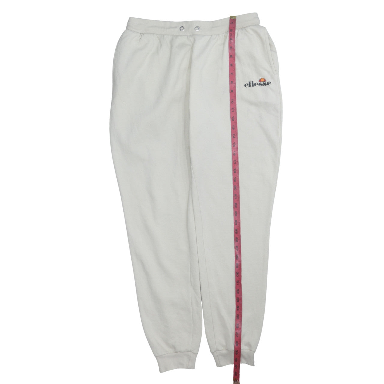 Ellesse Mens White Jogger Sweatpants M Regular Fit Cotton Blend