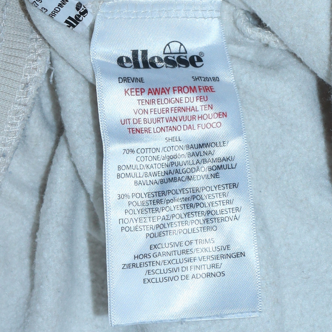 Ellesse Mens White Jogger Sweatpants M Regular Fit Cotton Blend