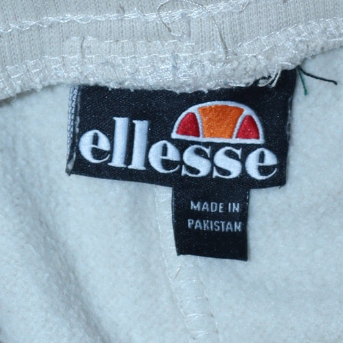 Ellesse Mens White Jogger Sweatpants M Regular Fit Cotton Blend