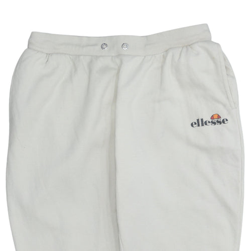 Ellesse Mens White Jogger Sweatpants M Regular Fit Cotton Blend