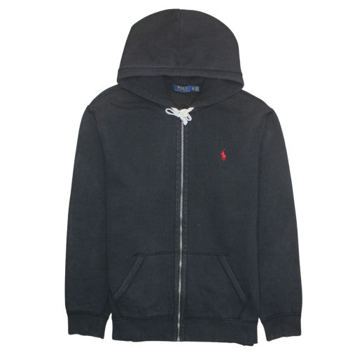 Ralph Lauren Men's Black Full Zip Hoodie XL Classic Fleece Cotton