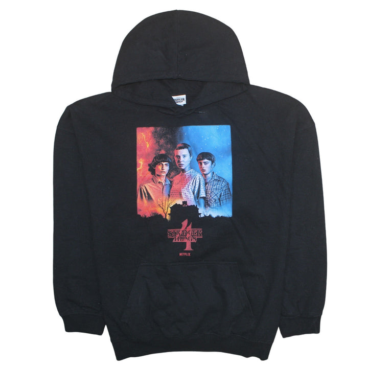 Stranger Things Black Hoodie Women UK 24-26 Cotton Blend Pullover