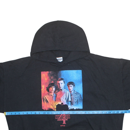 Stranger Things Black Hoodie Women UK 24-26 Cotton Blend Pullover