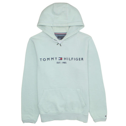 Tommy Hilfiger Men's White Pullover Hoodie M Logo Fleece