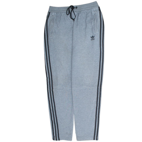 Adidas Mens Grey Track Pants L Regular Fit 3 Stripe Activewear Trousers