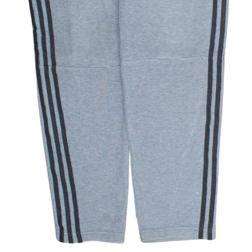 Adidas Mens Grey Track Pants L Regular Fit 3 Stripe Activewear Trousers