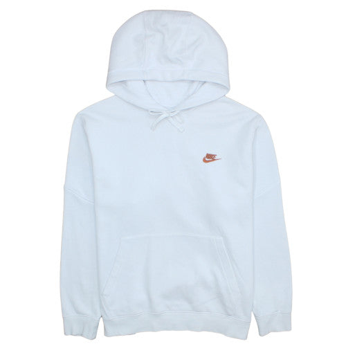 Nike Men's White Pullover Hoodie L Logo Fleece Sweatshirt