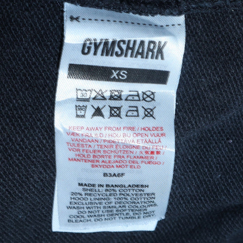 Gymshark Men’s Black XS Pullover Hoodie Cotton Blend Sportswear