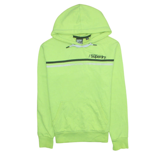 Superdry Mens Green Pullover Hoodie Size S Logo Graphic Sweatshirt