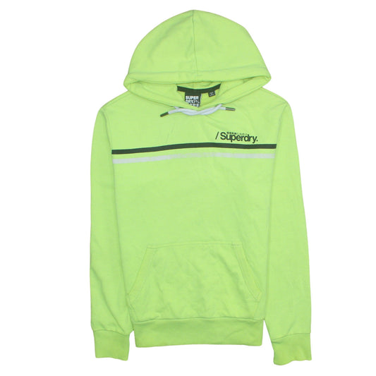 Superdry Mens Green Pullover Hoodie Size S Logo Graphic Sweatshirt