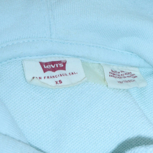 Levi's Women's Light Blue Pullover Hoodie XS Cotton Logo Casual