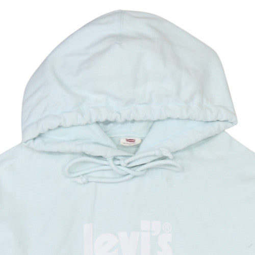 Levi's Women's Light Blue Pullover Hoodie XS Cotton Logo Casual