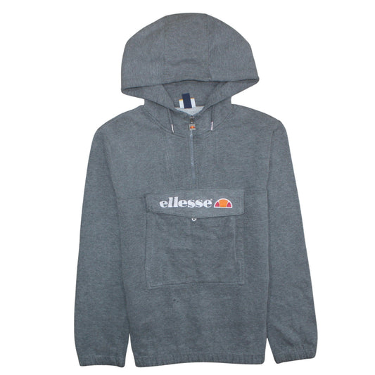 Ellesse Men's Grey Regular Fit Half Zip Hoodie Size M