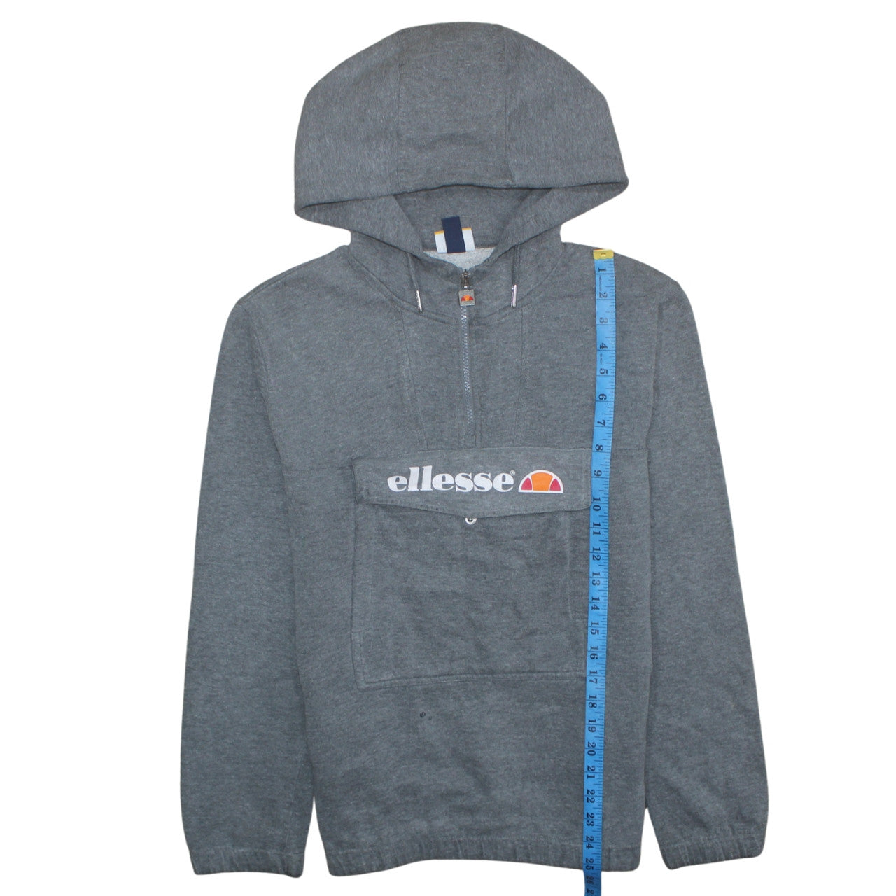 Ellesse Men's Grey Regular Fit Half Zip Hoodie Size M