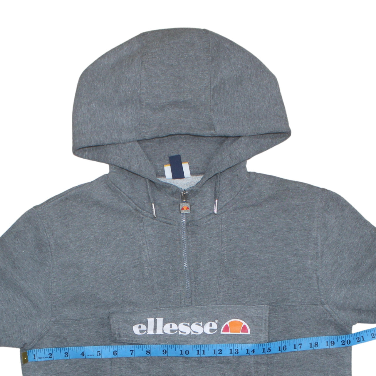 Ellesse Men's Grey Regular Fit Half Zip Hoodie Size M