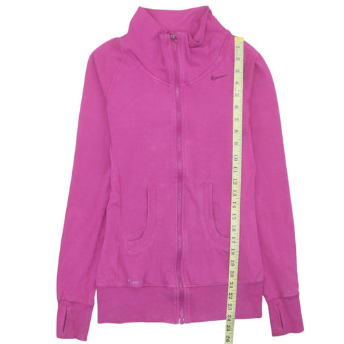 Nike Women XS Pink Full Zip Sweatshirt Dri-FIT Cotton Blend