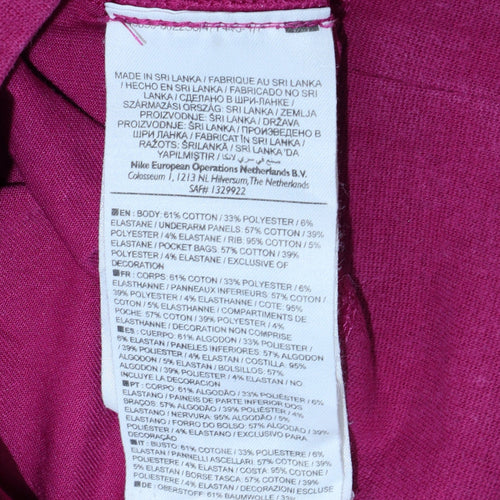 Nike Women XS Pink Full Zip Sweatshirt Dri-FIT Cotton Blend