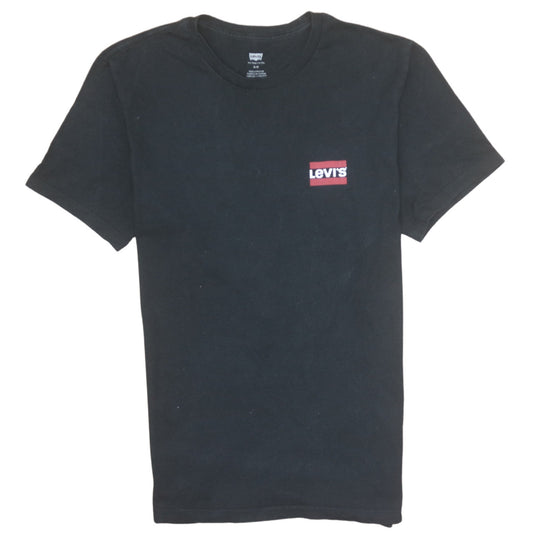 Levi's Men's Black Small Logo Crew Neck Cotton T-Shirt