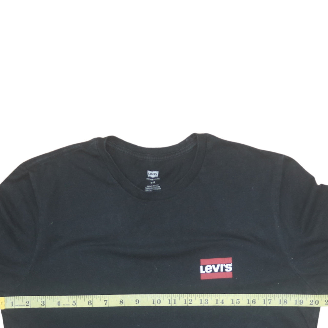 Levi's Men's Black Small Logo Crew Neck Cotton T-Shirt