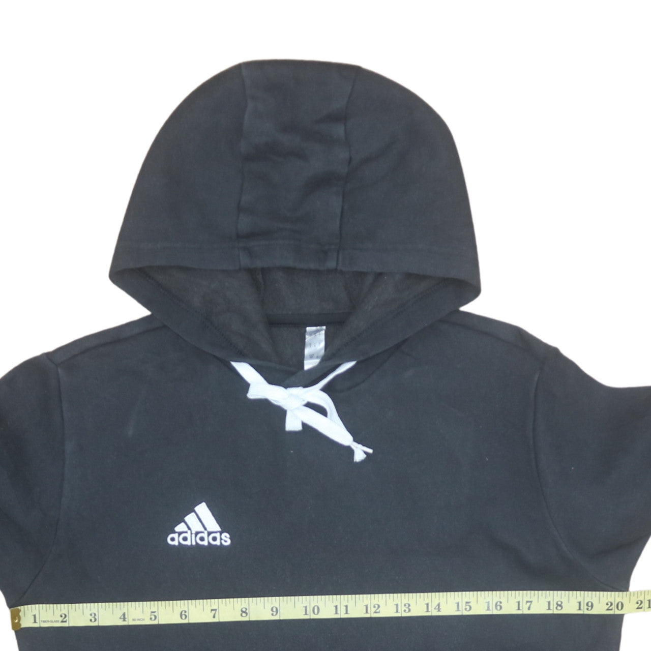 Adidas Men's Black Small Pullover Hoodie with Logo and Drawstring