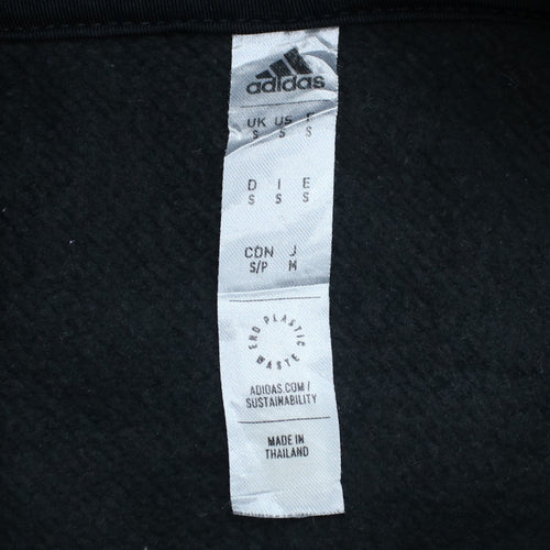 Adidas Men's Black Small Pullover Hoodie with Logo and Drawstring