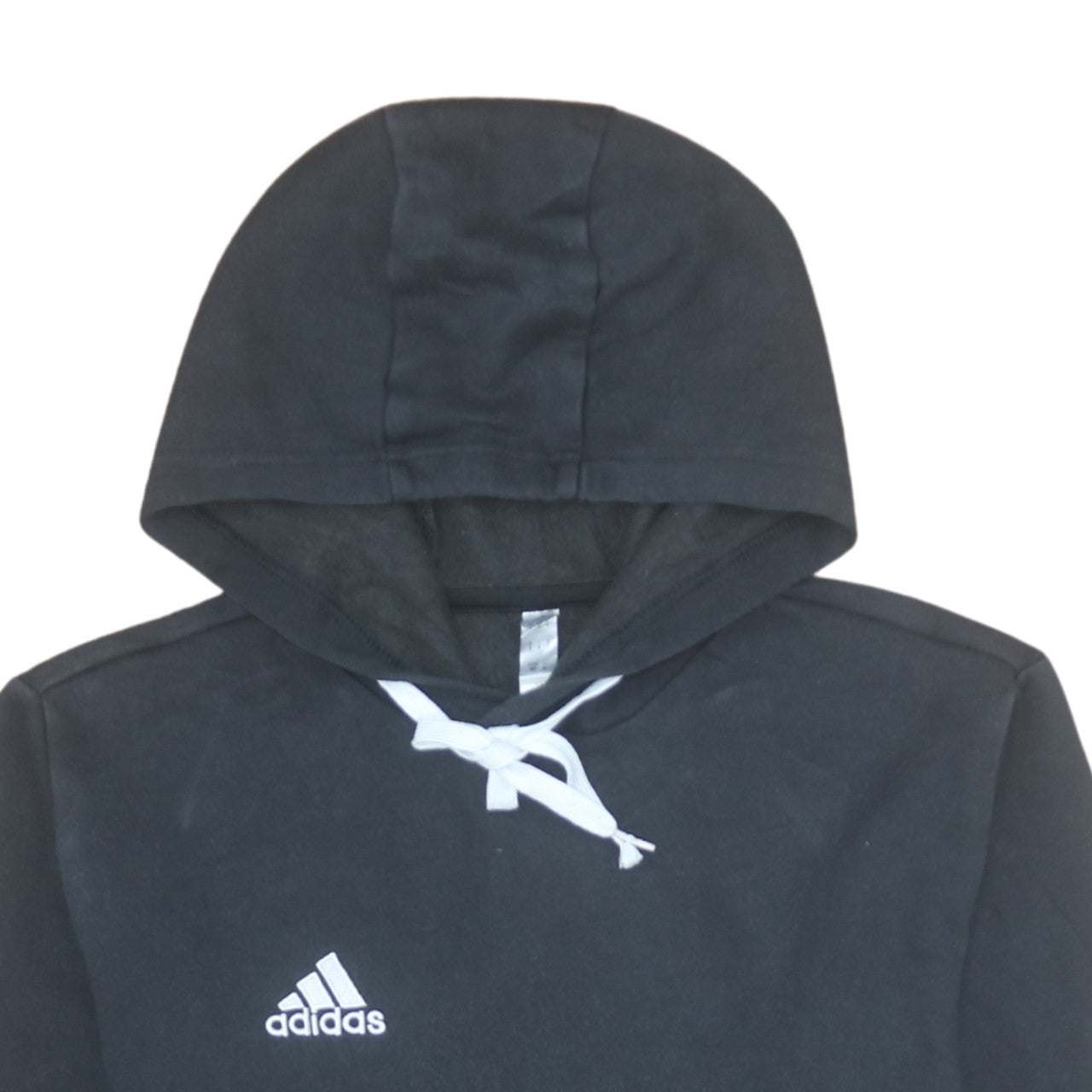 Adidas Men's Black Small Pullover Hoodie with Logo and Drawstring