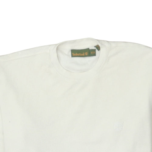 Timberland Men White 2XL Pullover Cotton Sweatshirt Classic Fit