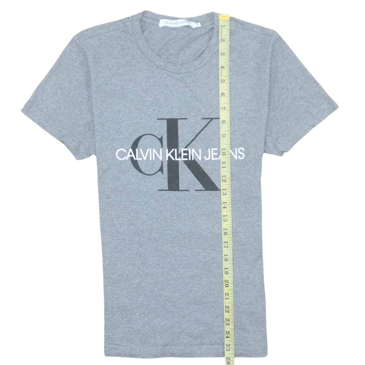 Calvin Klein Jeans Men's Grey Logo Crew Neck T-Shirt Size S