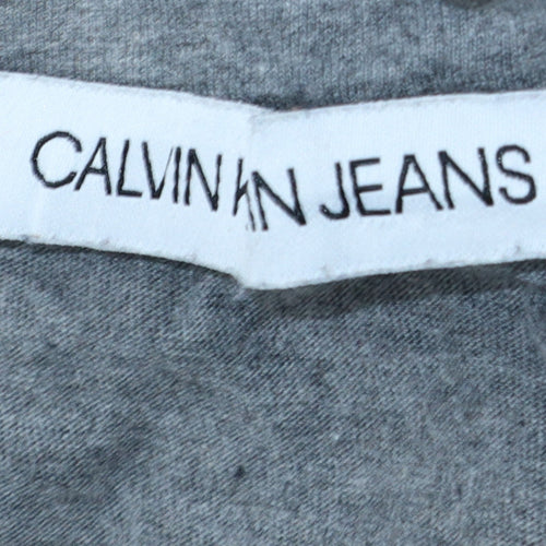 Calvin Klein Jeans Men's Grey Logo Crew Neck T-Shirt Size S