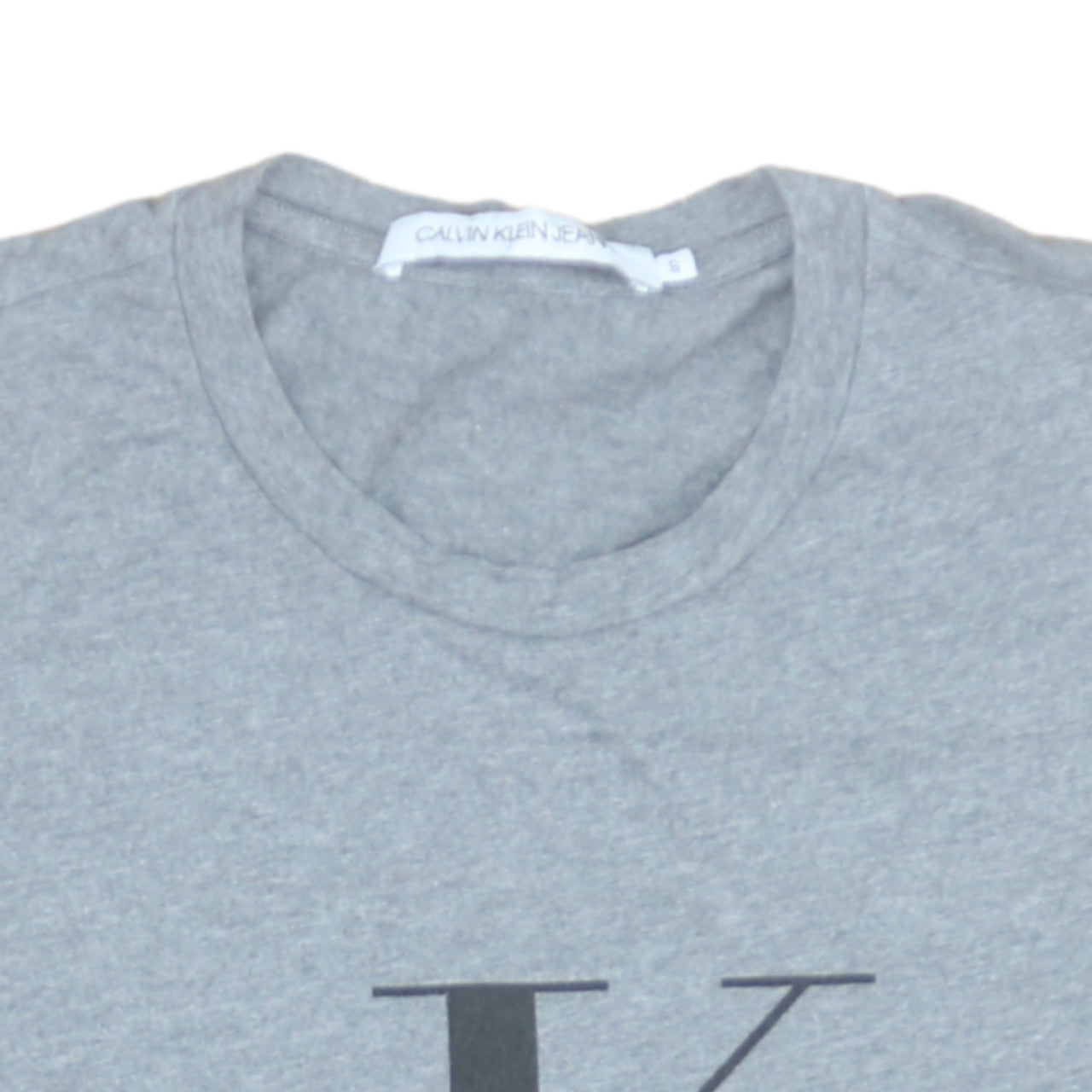Calvin Klein Jeans Men's Grey Logo Crew Neck T-Shirt Size S
