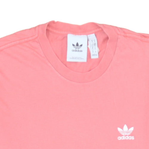 Adidas Women’s Pink Basic Cotton Crew Neck Short Sleeve T-Shirt M