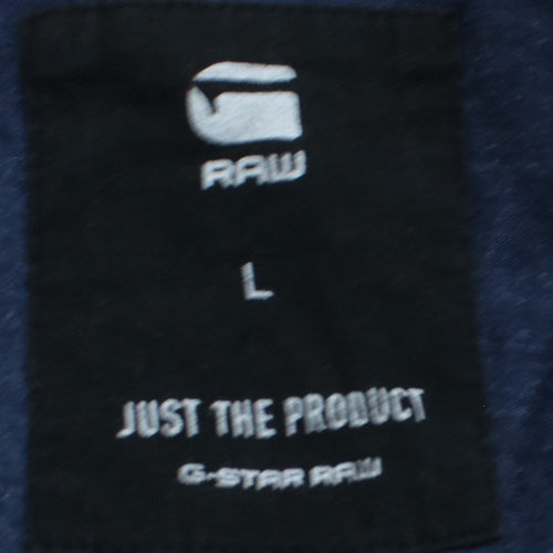 G-Star RAW Men's Blue Long Sleeve Cotton Pullover Sweatshirt L