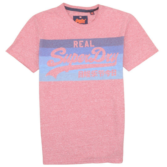 Superdry Men's Pink Graphic Logo Crew Neck T-Shirt Size S