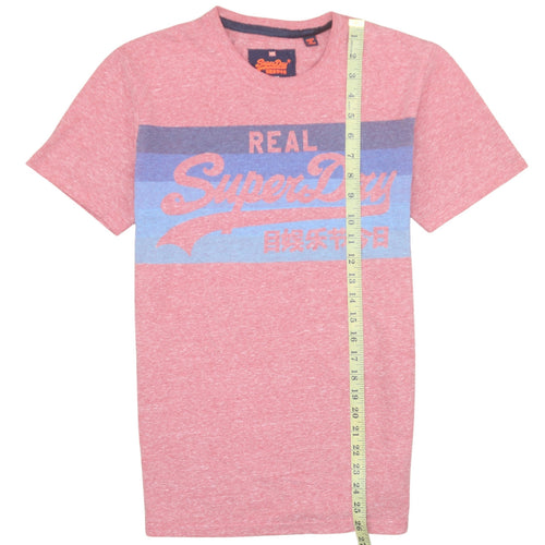 Superdry Men's Pink Graphic Logo Crew Neck T-Shirt Size S