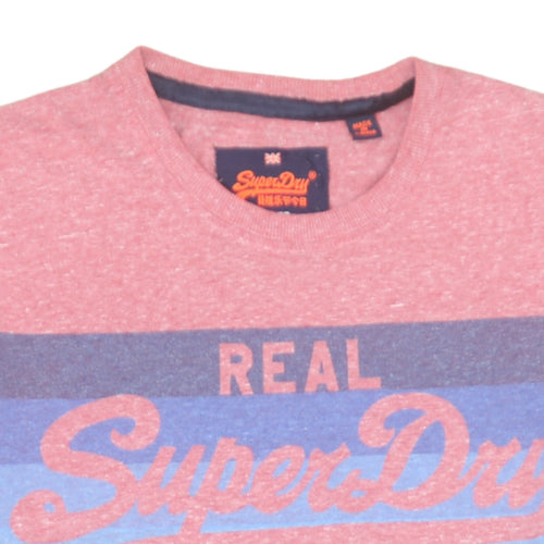 Superdry Men's Pink Graphic Logo Crew Neck T-Shirt Size S