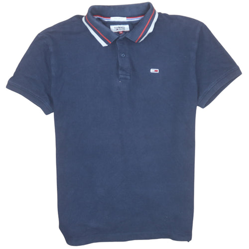 Tommy Jeans Men's Blue Regular Fit Cotton Polo Shirt S