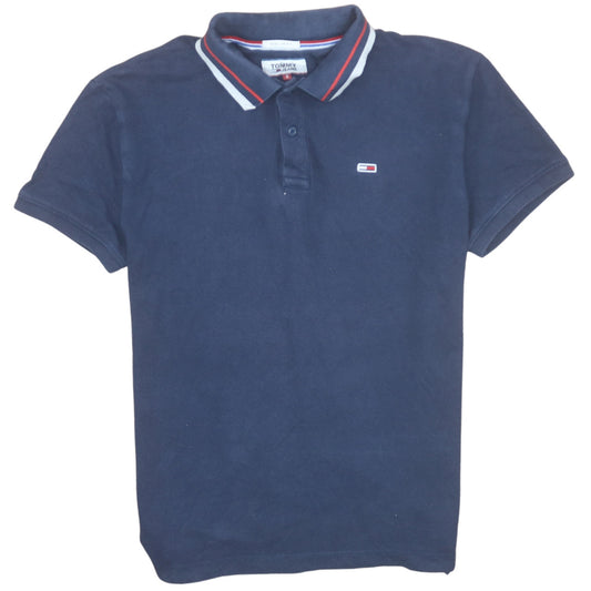 Tommy Jeans Men's Blue Regular Fit Cotton Polo Shirt S